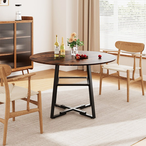 Round Dining Table with Storage Shelf
