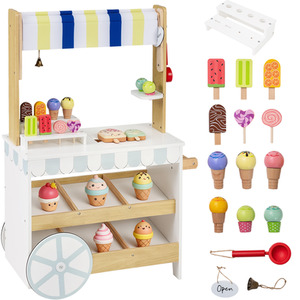 2-in-1 Grocery Store and Ice Cream Cart Playset