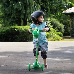 Xootz Bubble Go Dinosaur Scooter, 3 Wheel Kids Scooter with Bubble Machine