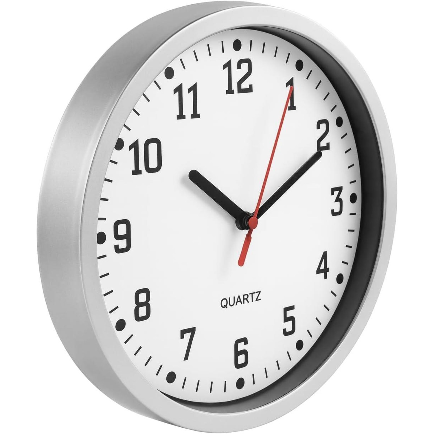 Wall Clock 9 Silent Non Ticking Modern Quartz Clock - Black