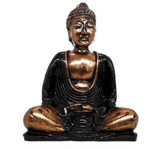 Black  Gold Buddha Statue, Hand Painted Meditation
