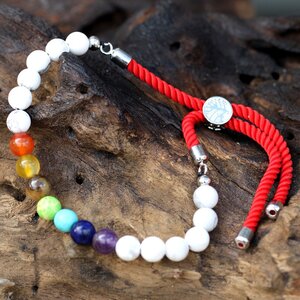 925 Silver Plated Gemstone Chakra Bracelet with Adjustable Fit