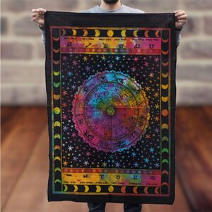 Zodiac Cotton Wall Art - Celestial Astrology Decor, 78x112cm
