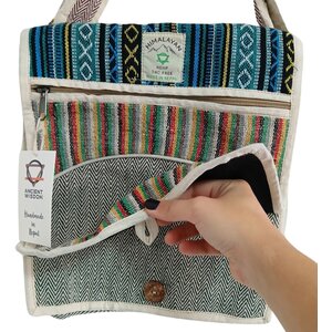 Hemp Laptop Messenger Bag - Curves Eco-Friendly  Stylish Carryall