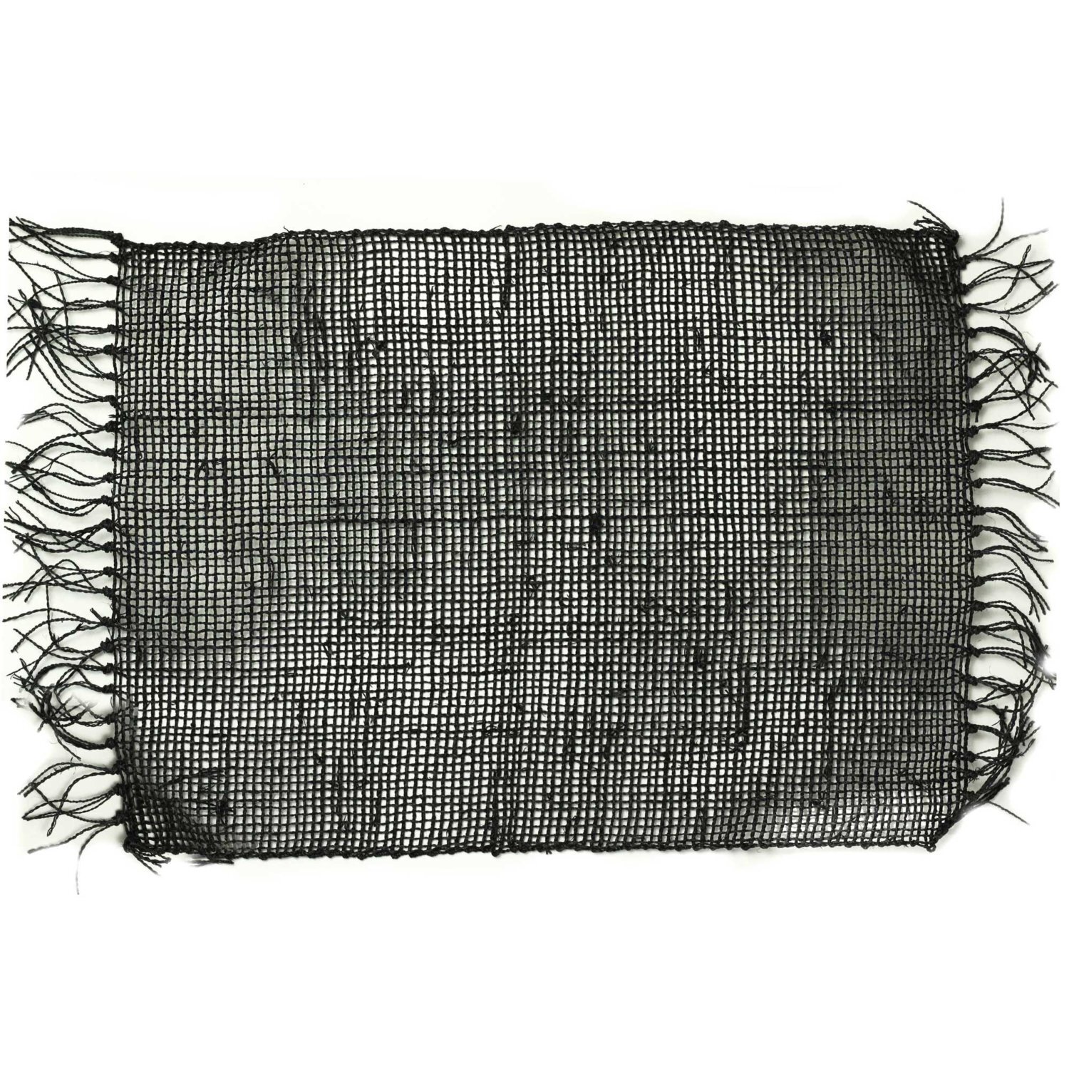 Image of Seagrass Fringe Natural Placemat Black Handcrafted&hellip;