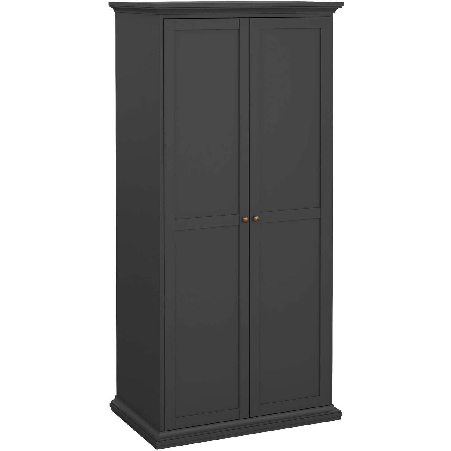 Osaka Farmhouse Dark Grey 2-door Matt Wardrobe - Grey