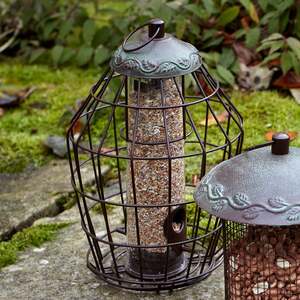 Peckish Secret Garden Squirrel-Proof Seed Feeder - Steel, Antique Finish