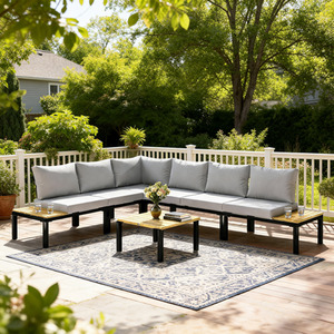 Outsunny 6 Piece Garden Furniture Set with Coffee Table