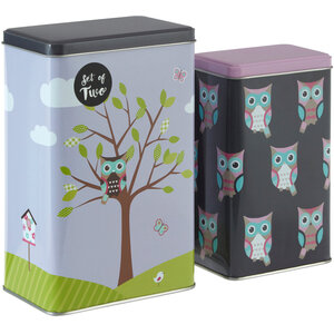 Paice Set of 2 Happy Owls Storage Canisters