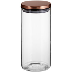 Freska Glass Storage Jar with  Rose Gold Lid 1300ml