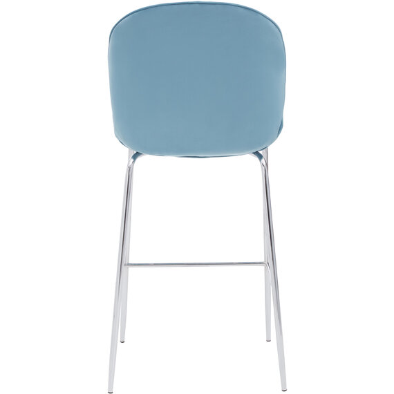 Tamzin Blue Velvet Chrome Finish Bar Chair