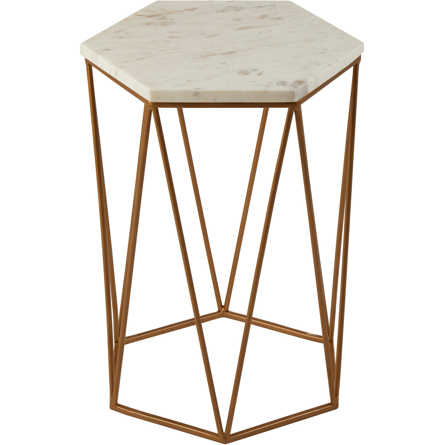 Shalimar Hexagonal Side Table - Gold