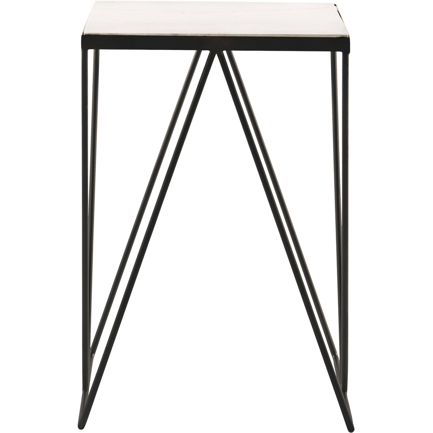 Shalimar Side Table With Matte Black Legs - Brown