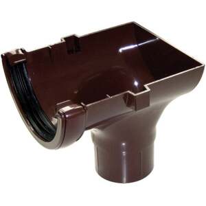 FloPlast 112mm Round Stop End Outlet Brown - PVC-U, High Flow Capacity - RO2