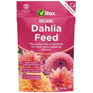 Vitax Organic Dahlia Plant Feed Food Fertiliser For Vibrant Flowers 900g Pouch