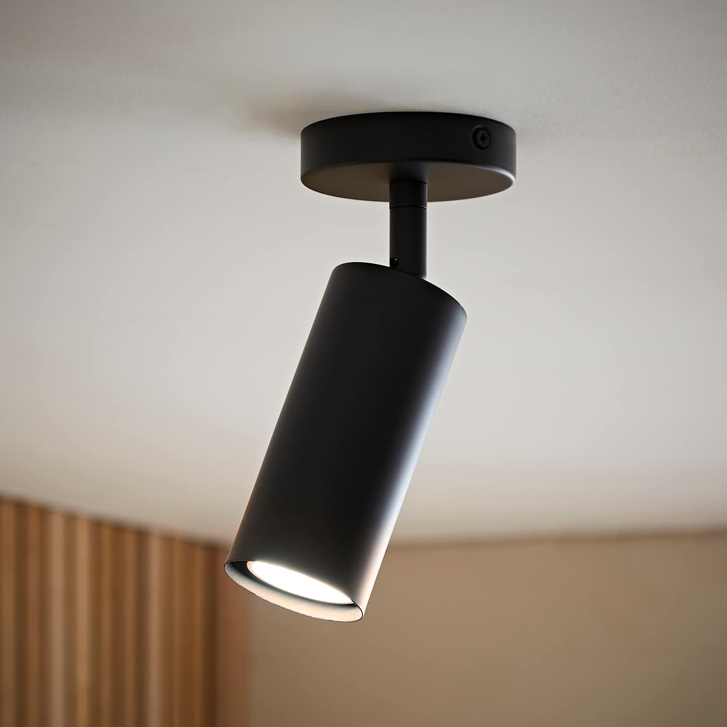Valuelights Taylor Tube Single Adjustable Ceiling Spotlight - Black / 1