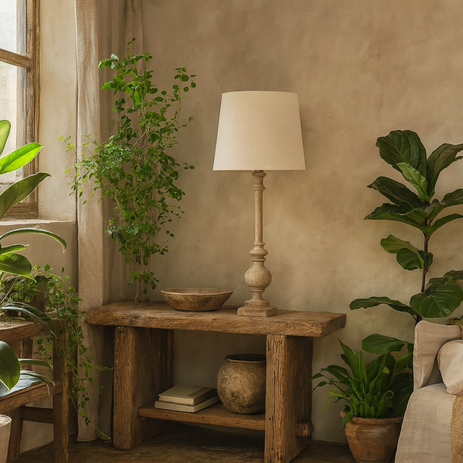 Image of Thornvale Candlestick Table Lamp with Natural&hellip;