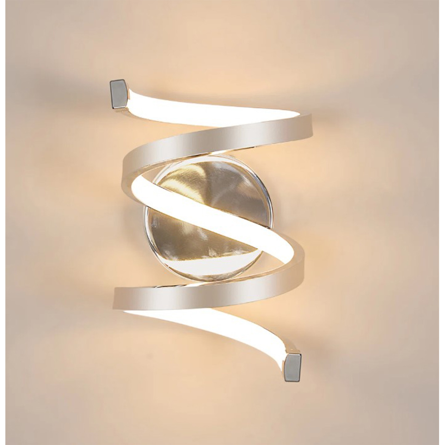 The Bath Plus Tb+ Spiral Led Silver Wall Light - Silver