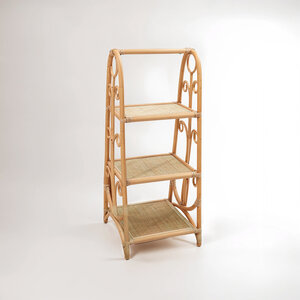 Mataram Three Tier Rattan Square Shelf Unit