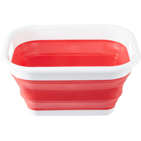 Averill Collapsible Red White Laundry Basket