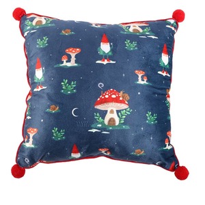 Enchanted Woodland Cushion With Pom Poms