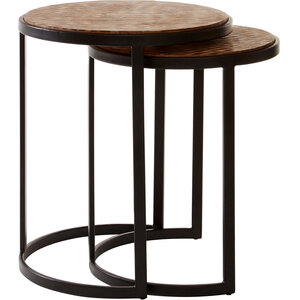 Halle Set of Two Chevron Design Nesting Tables