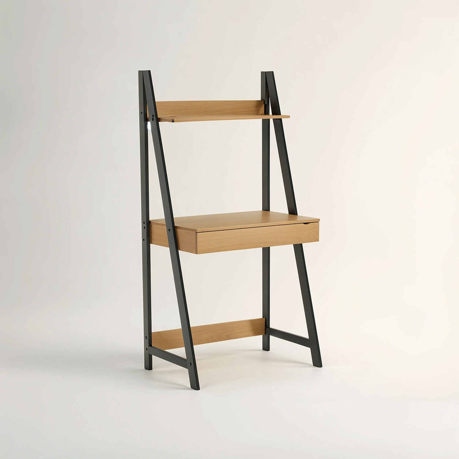 Bradbury Natural Oak Effect Desk with Metal Frame - Natural