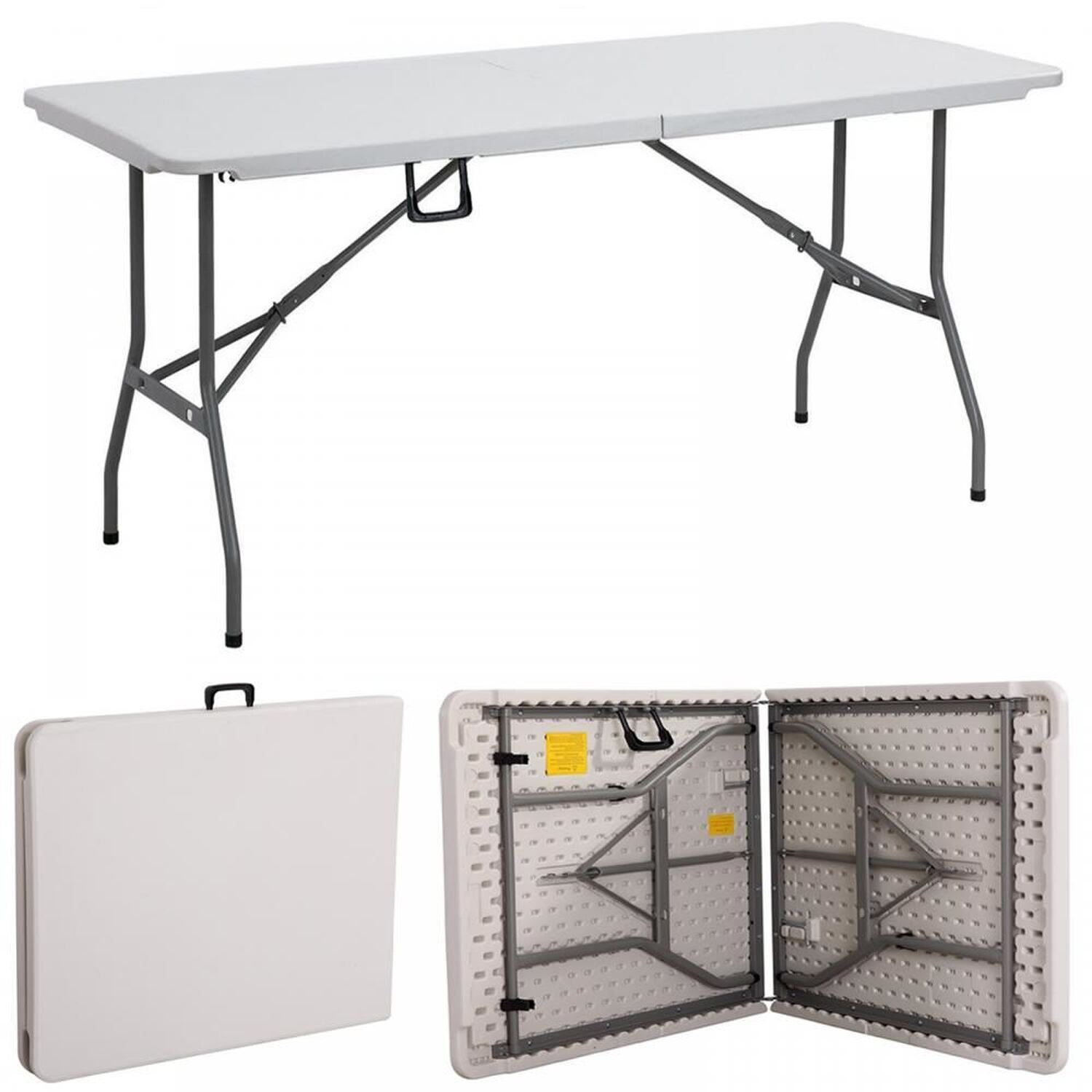White Heavy Duty Folding 6ft Garden Table - White