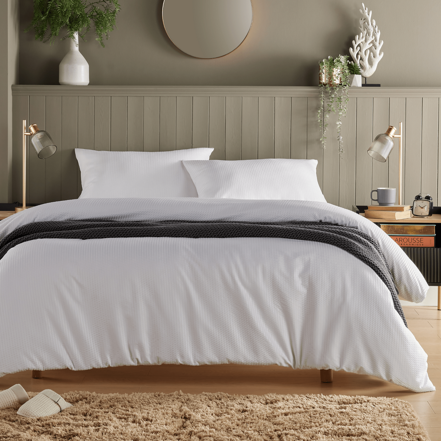 Monaco Seersucker Duvet Set - White King