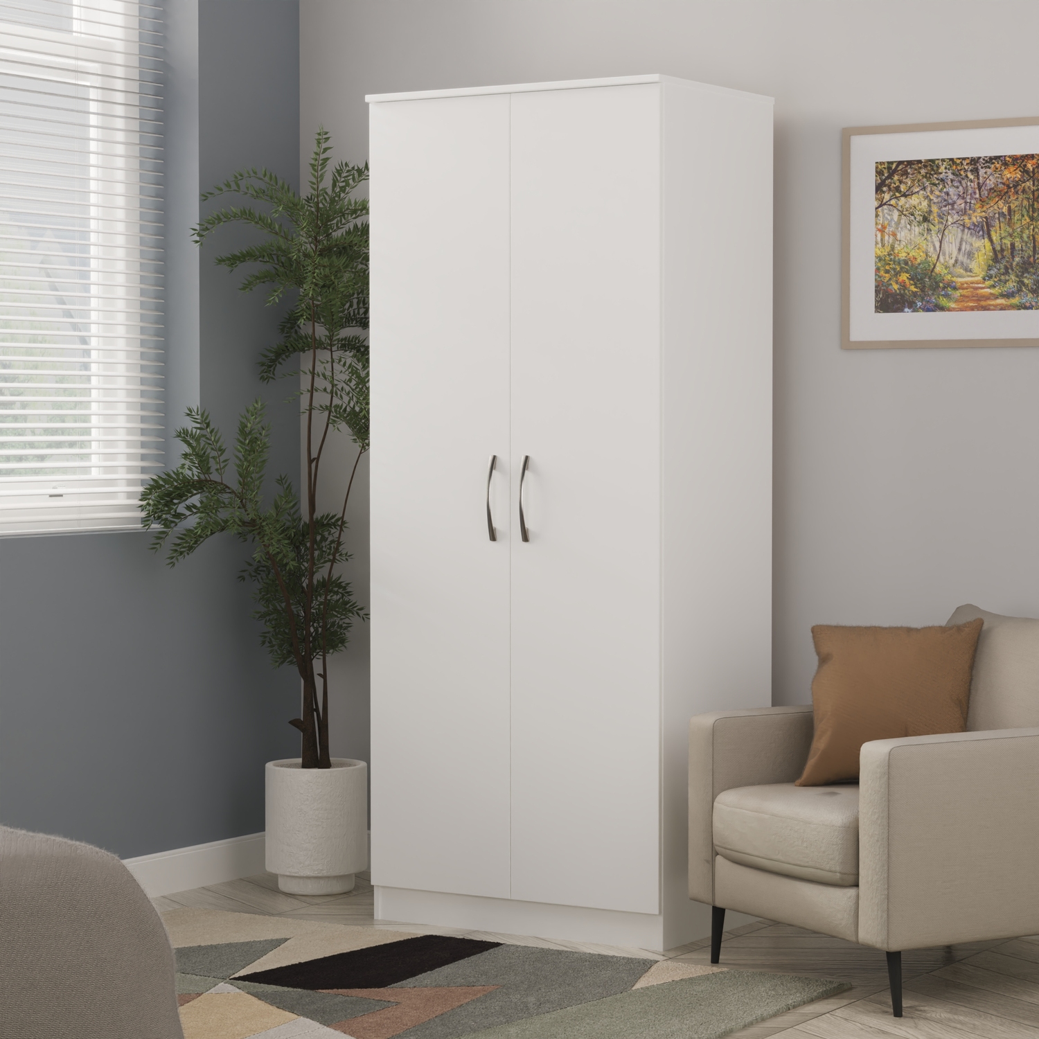Avon Ready Assembled 2 Door Wardrobe - White Matt