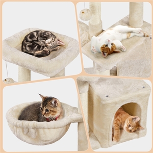 Small Cat Tree with Sisal Ropes Posts for Kittens