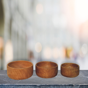 Solid Wood Fruit Bowl Set of 3