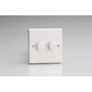 Varilight DIMMER 2-Gang 2W PUSH 100W 2-Gang 2-Way Push-On/Off Rotary LED Dimmer 2 x 0-100W (max 10 L