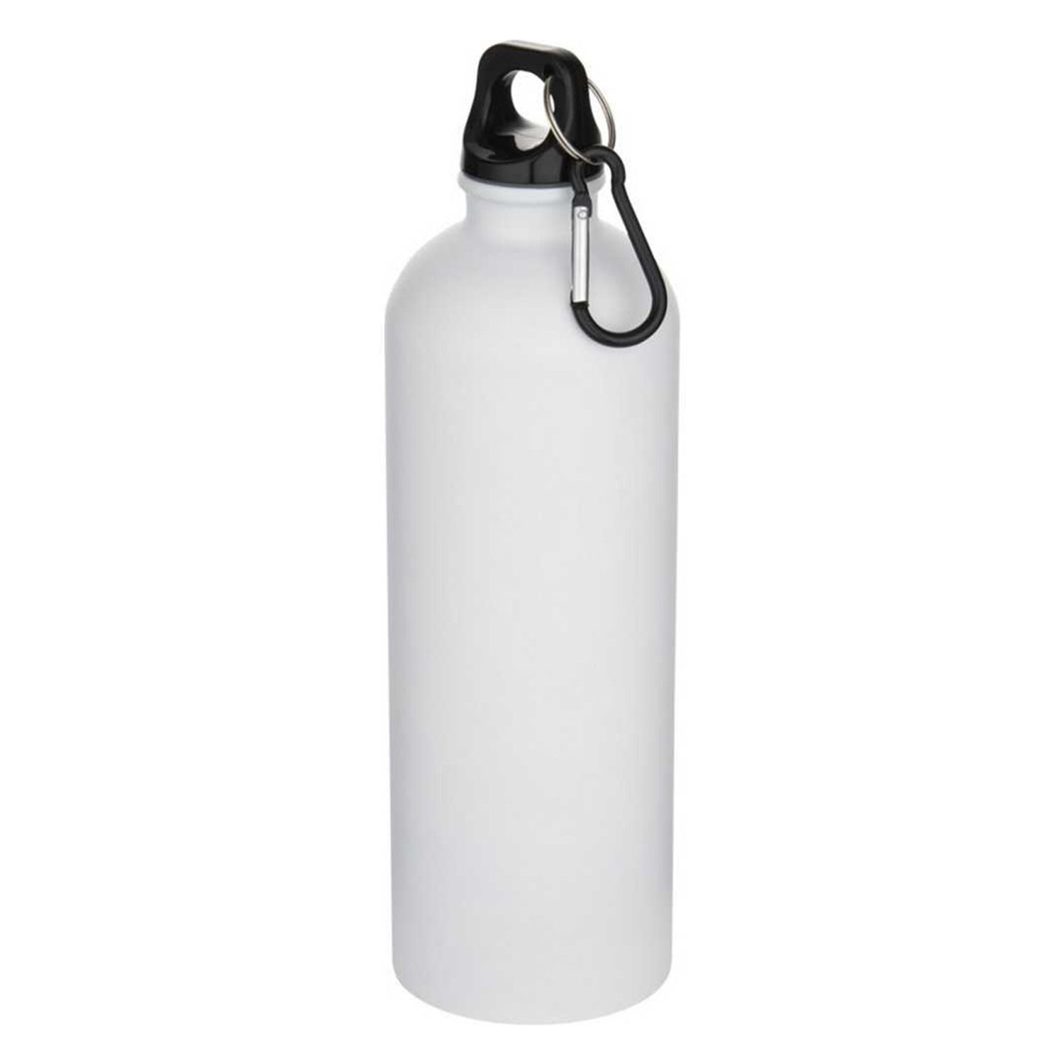 Floso Oregon Recycled Stainless Steel Carabiner Clip 750Ml Water Bottle - White