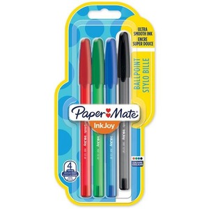 4 Packs of Inkjoy 100 Ballpoint Pens Assorted