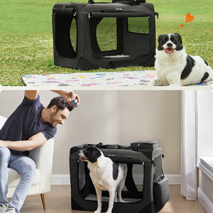 FEANDREA 81 x 58 x 58 cm Black Foldable Pet Carrier Bag