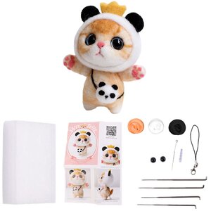 Needle Felting Starter Kit Panda Cat Animal DIY Set Tools
