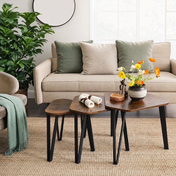 Nesting Coffee Table, Set of 3 End Tables for Living Room