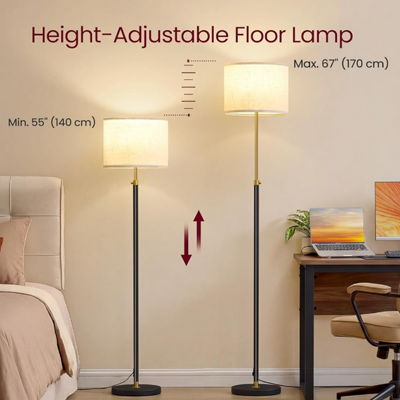 VASAGLE Adjustable  Floor Lamp with Remote and Foot Switch