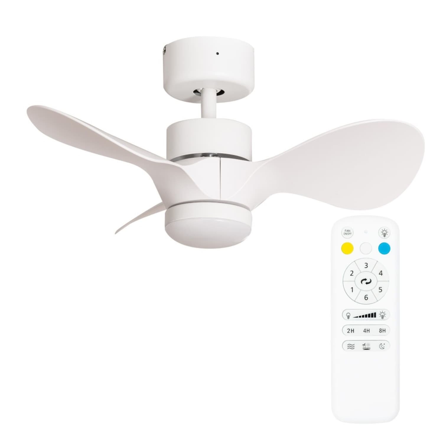 ValueLights Matte White 24" 3 Blade Ceiling Light Fan with Remote Control - Image 3