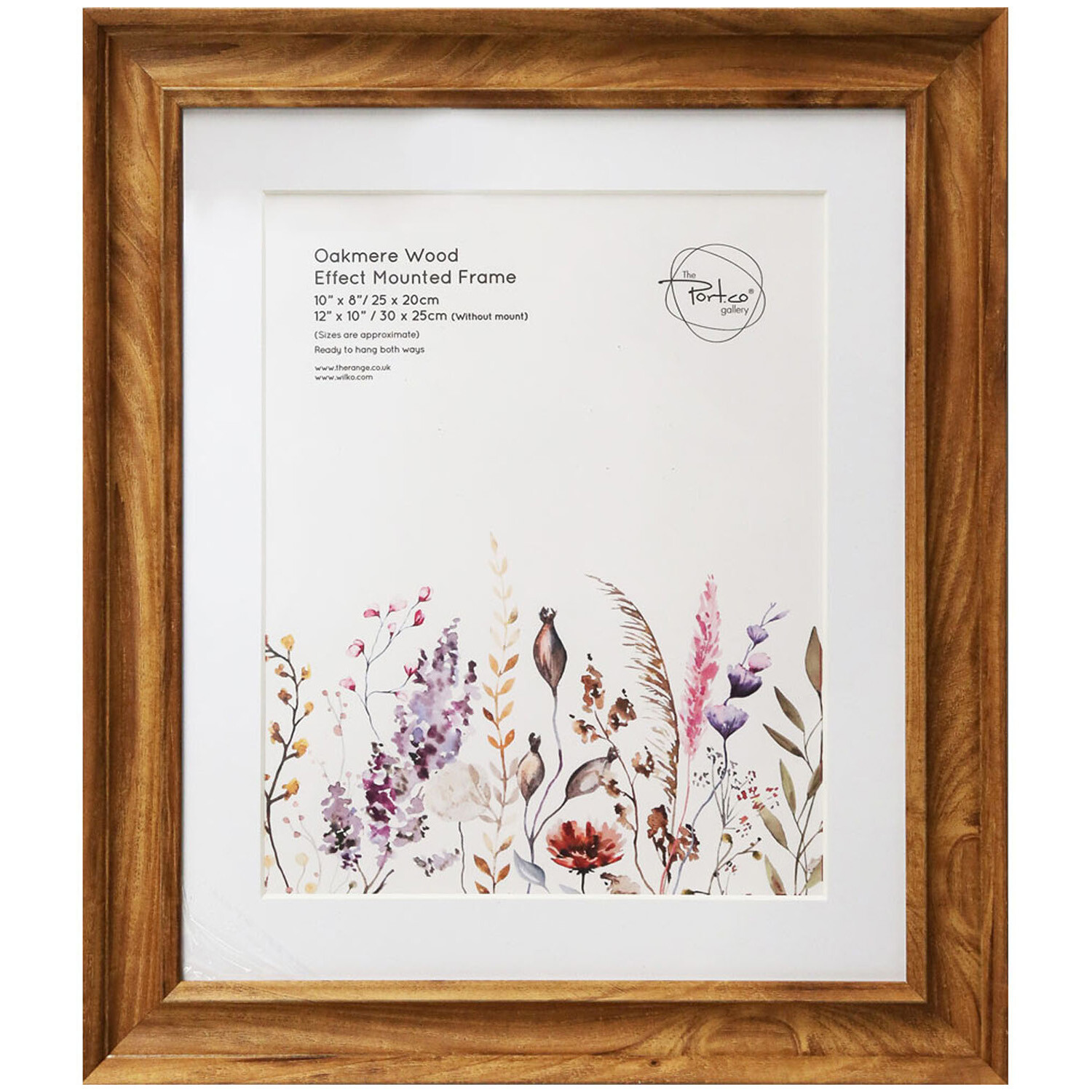 The Port. Co Gallery Oakmere Wood Effect Mounted Photo Frame - Brown / 10 X 8 Inch