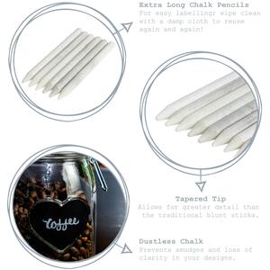 White Slate Chalk Pencils - 8cm - Pack of 6