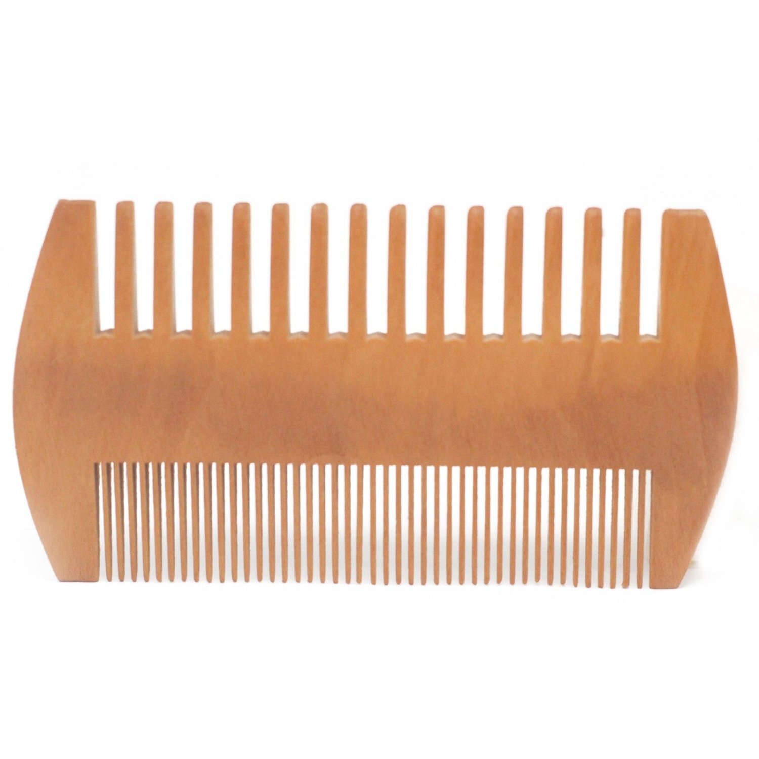 Kdmk Two Sided Bamboo Boar Bristle Beard Comb And Brush - Brown
