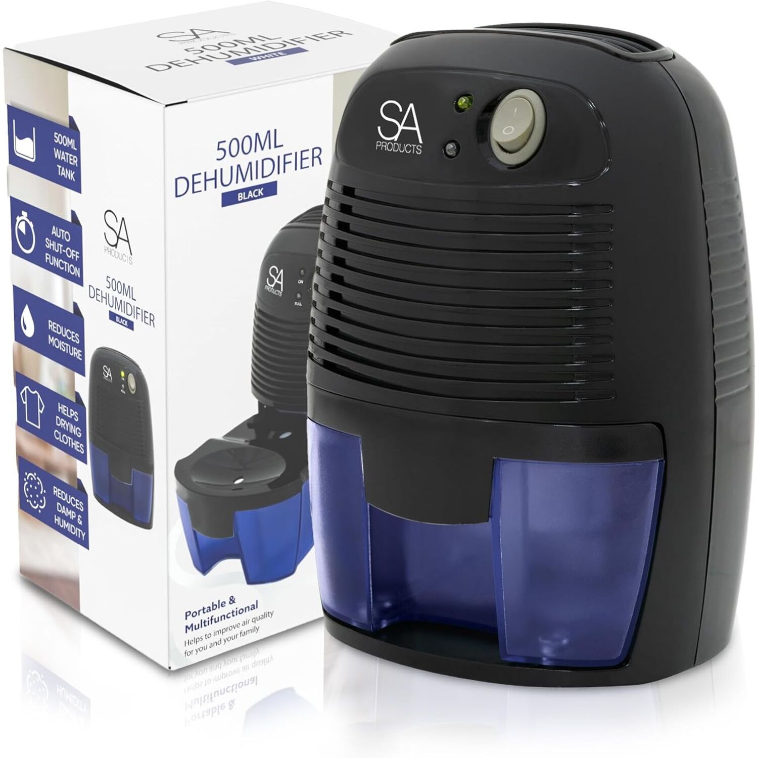 Tanness Sa Products 500Ml Quiet Portable Dehumidifier - White - Black