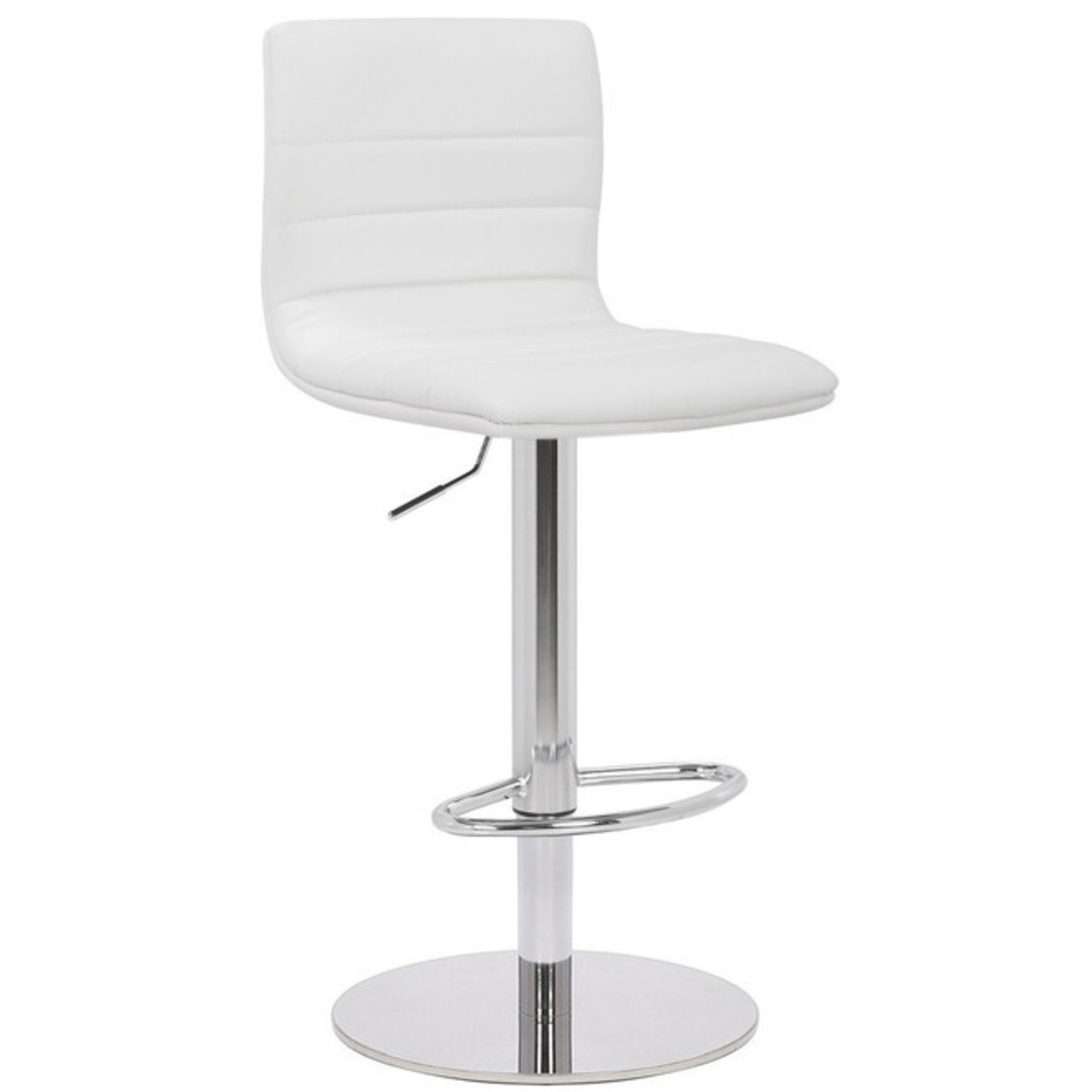 Deluxe Aldo White Bar Stool - Height Adjustable Swivel Breakfast Barstool - Image 3