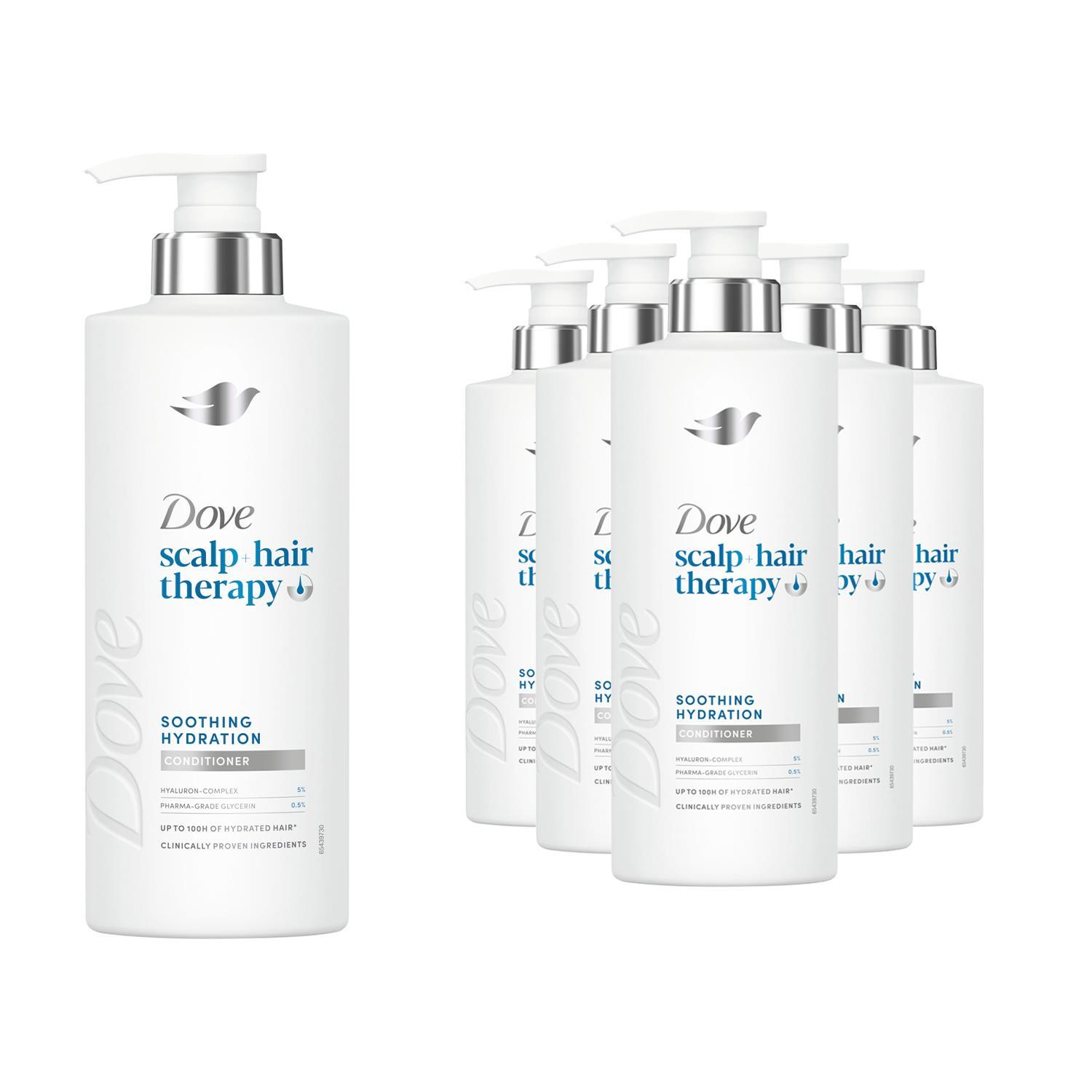 Dove Scalp+ Hair Therapy Soothing Hydration Conditioner 6X400ml Hyaluronic Acid - Image 3