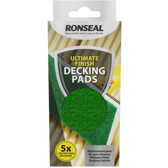 Ronseal Ultimate Finish Decking Refill Pads Pack of 10 Green.