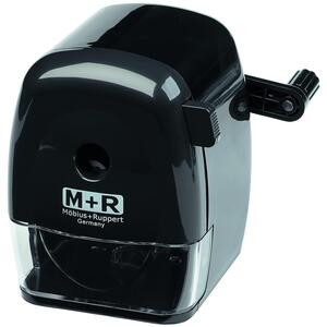 Black Crank Desktop Pencil Sharpener (7-11.6 mm) - German Precision & Auto-Stop