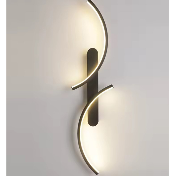 Wall Light Black Curved Design