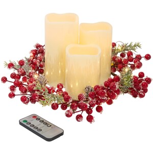 Berry LED Candle Set with Remote